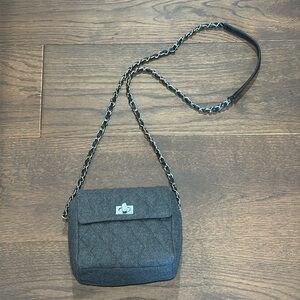Neiman Marcus Collection Grey Quilted Crossbody Bag